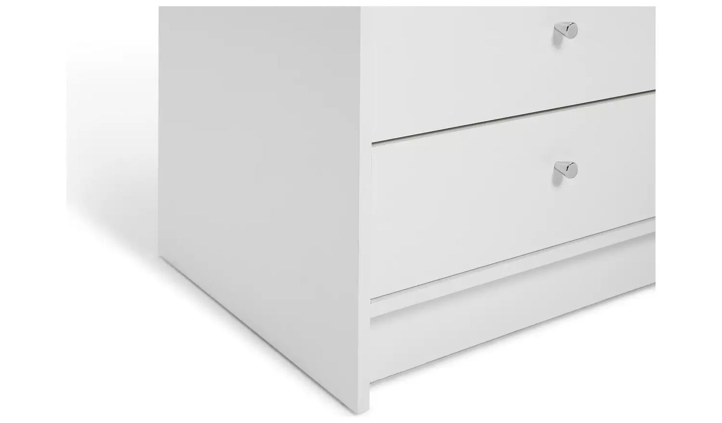 Malibu 2 Door 3 Drawer Mirror Wardrobe - White
